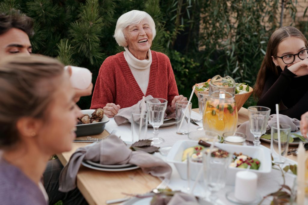 Older woman at the diner table